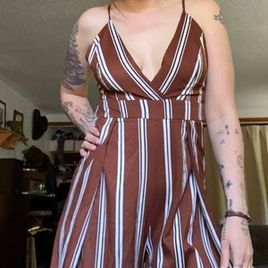 Tie back sexy wide leg jumpsuit